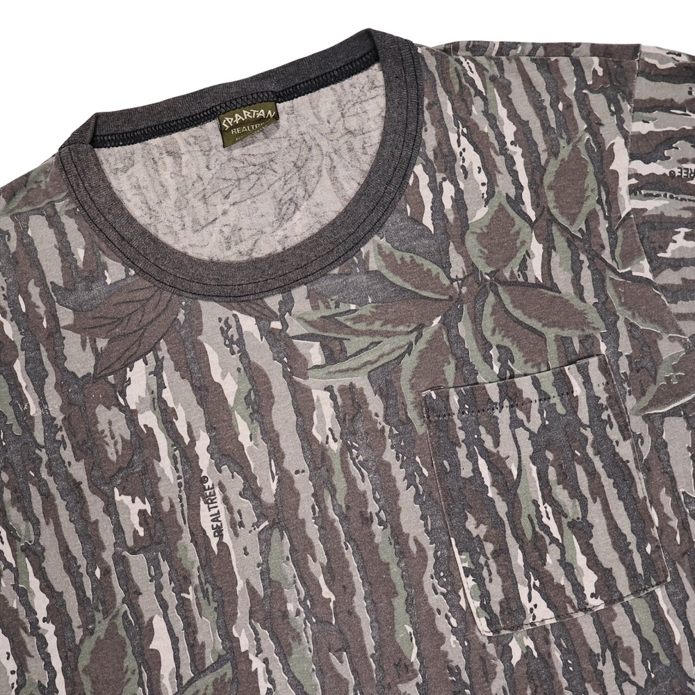 VINTAGE SPARTAN Men's L Realtree Trebark‎ Camo Crewneck T-Shirt Made in USA